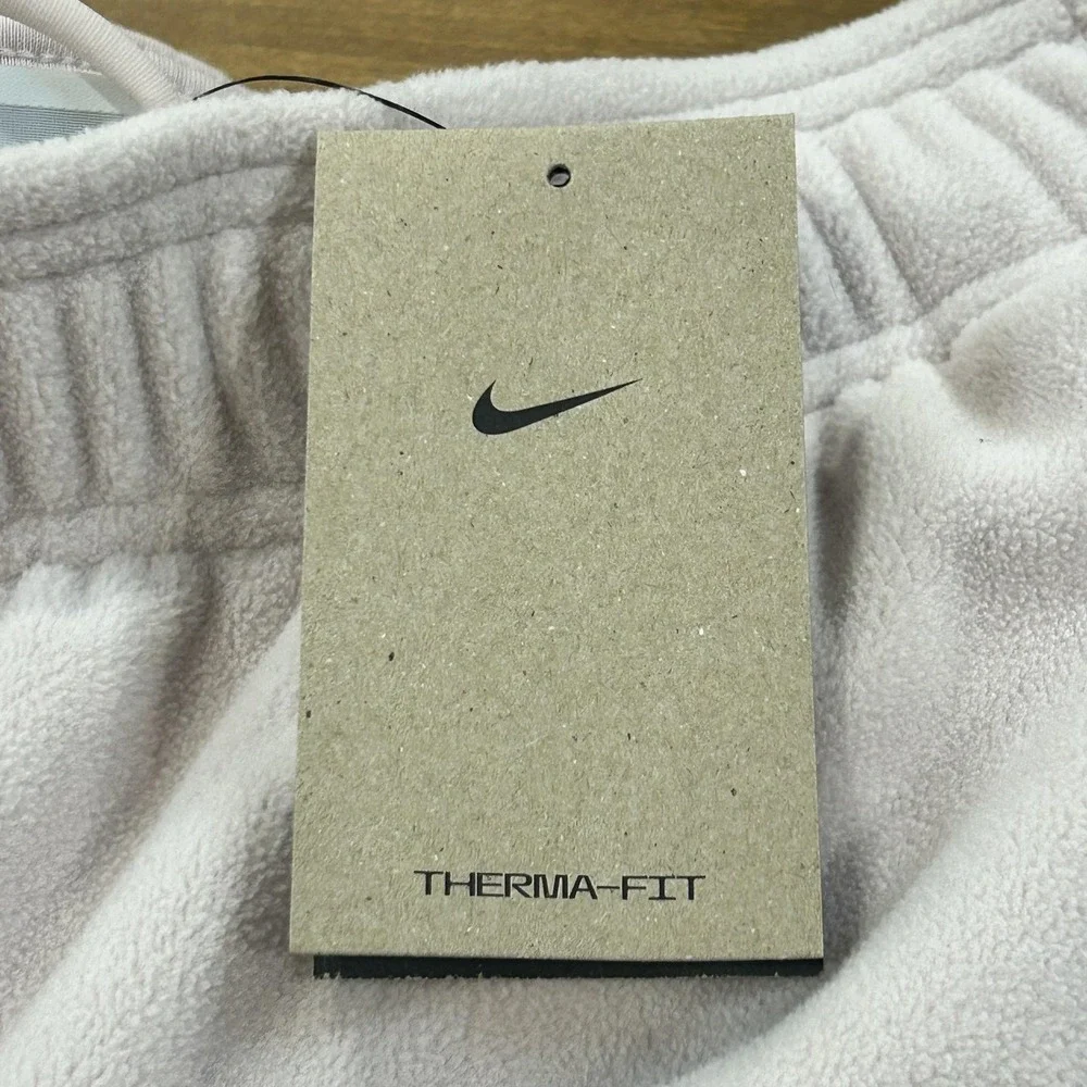 Nike Pants Womens M Pink Therma-FIT Fleece Sweatpants Loose Fit Mid Rise Thermal